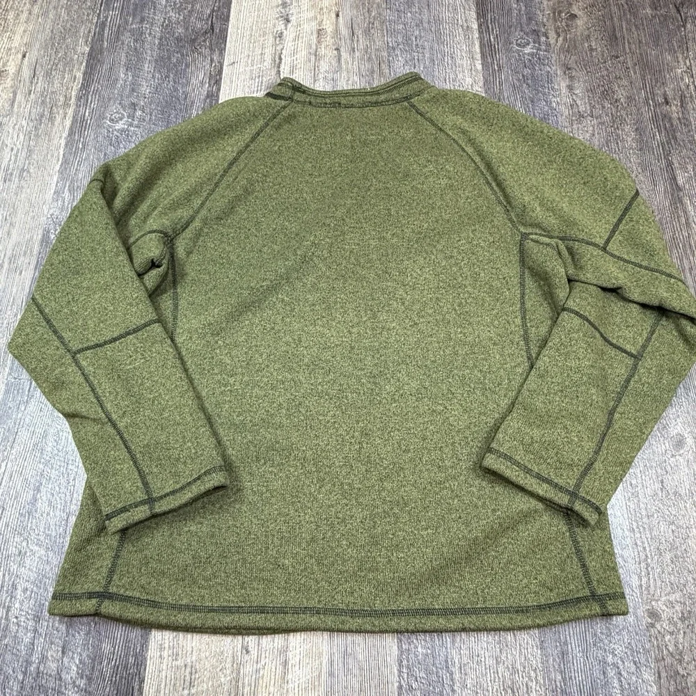 The North Face Fleece Crewneck Sweater Mens Large Green Warm Pullover Sweatshirt